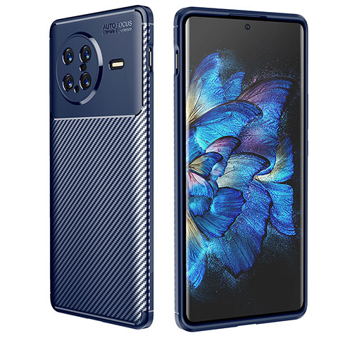 Vivo X Note用シリコンケース ソフトタッチラバー ツイル カバー S01 Vivo ネイビー