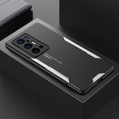 Vivo X70 Pro+ Plus 5G用ケース 高級感 手触り良い アルミメタル 製の金属製 兼シリコン カバー PB1 Vivo シルバー
