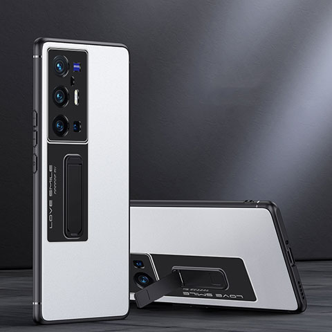 Vivo X70 Pro+ Plus 5G用ハイブリットバンパーケース スタンド プラスチック 兼シリコーン カバー JB1 Vivo ホワイト