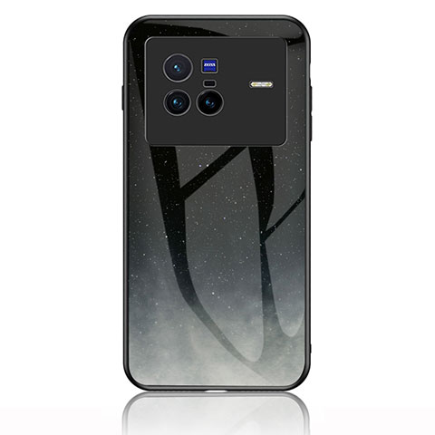 Vivo X80 5G用ハイブリットバンパーケース プラスチック パターン 鏡面 カバー LS1 Vivo グレー