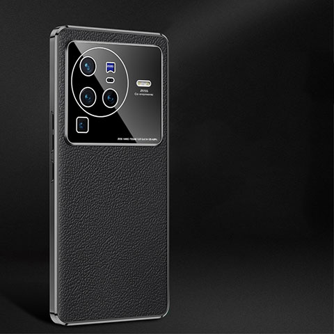 Vivo X80 Pro 5G用ケース 高級感 手触り良いレザー柄 JB2 Vivo ブラック
