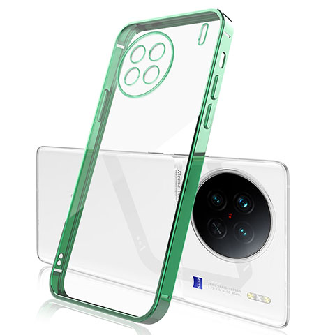 Vivo X90 5G用極薄ソフトケース シリコンケース 耐衝撃 全面保護 クリア透明 H03 Vivo グリーン