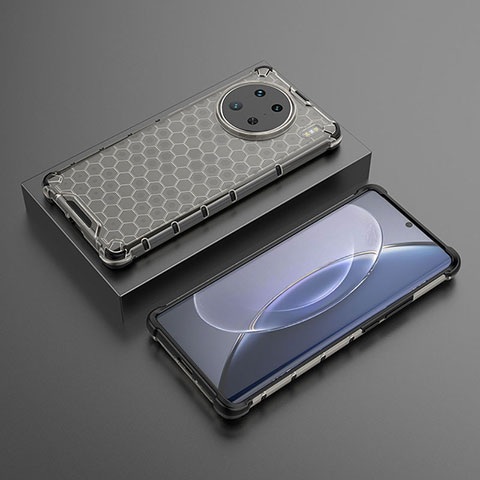Vivo X90 Pro 5G用360度 フルカバー ハイブリットバンパーケース クリア透明 プラスチック カバー AM2 Vivo ブラック