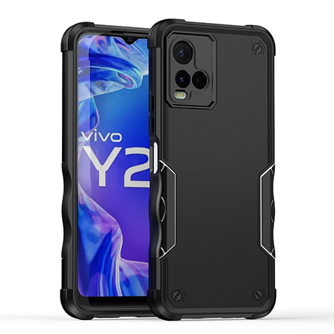 Vivo Y21用ハイブリットバンパーケース プラスチック 兼シリコーン カバー QW1 Vivo ブラック