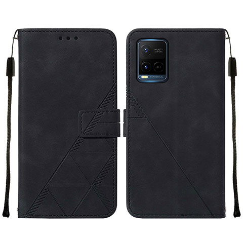 Vivo Y21a用手帳型 レザーケース スタンド カバー Y01B Vivo ブラック