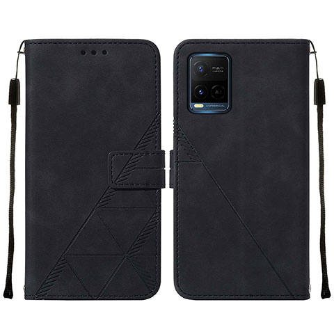 Vivo Y21s用手帳型 レザーケース スタンド カバー Y01B Vivo ブラック