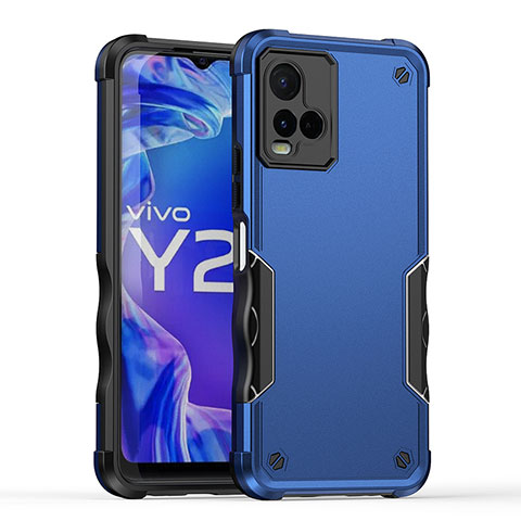 Vivo Y21s用ハイブリットバンパーケース プラスチック 兼シリコーン カバー QW1 Vivo ネイビー