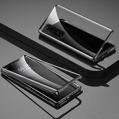 Vivo Y50t用ケース 高級感 手触り良い アルミメタル 製の金属製 360度 フルカバーバンパー 鏡面 カバー Vivo ブラック
