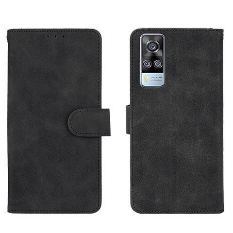Vivo Y53s NFC用手帳型 レザーケース スタンド カバー L01Z Vivo ブラック