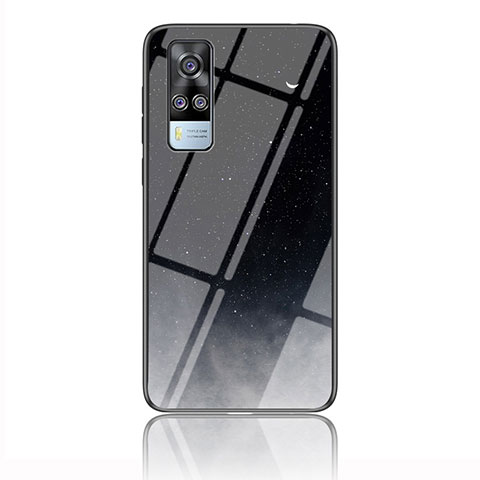 Vivo Y53s NFC用ハイブリットバンパーケース プラスチック パターン 鏡面 カバー LS2 Vivo グレー