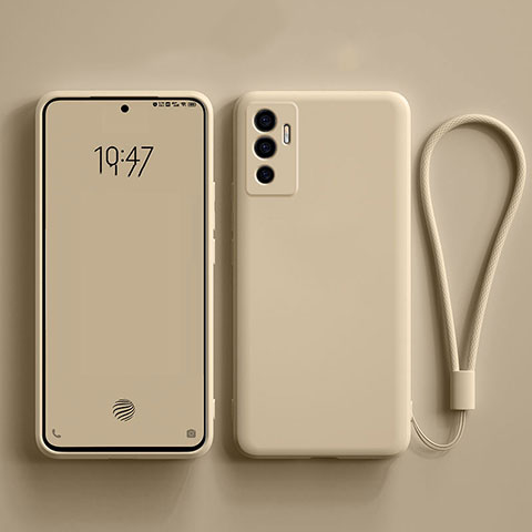 Vivo Y75 4G用360度 フルカバー極薄ソフトケース シリコンケース 耐衝撃 全面保護 バンパー YK1 Vivo カーキ色