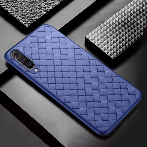 Xiaomi CC9e用シリコンケース ソフトタッチラバー レザー柄 S01 Xiaomi ネイビー