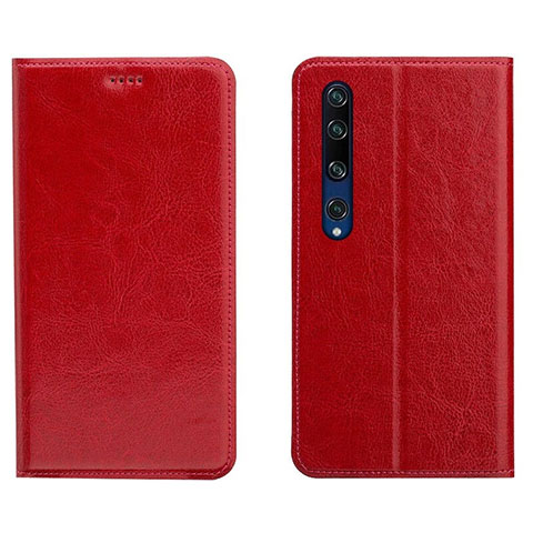 Xiaomi Mi 10用手帳型 レザーケース スタンド カバー L02 Xiaomi レッド