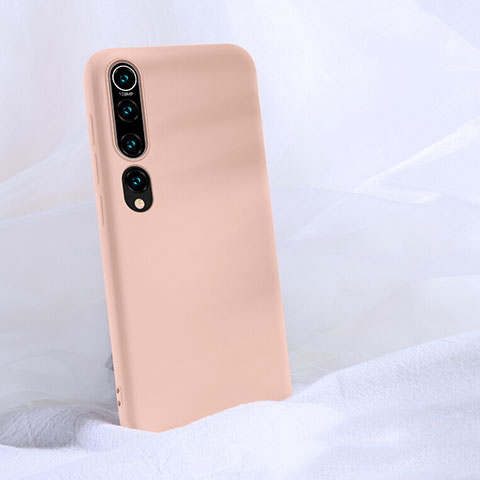 Xiaomi Mi 10用360度 フルカバー極薄ソフトケース シリコンケース 耐衝撃 全面保護 バンパー S04 Xiaomi ピンク