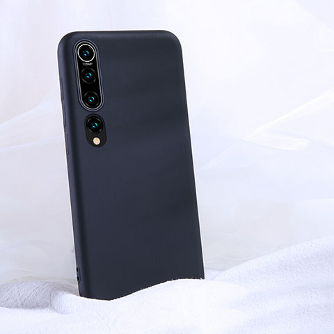 Xiaomi Mi 10用360度 フルカバー極薄ソフトケース シリコンケース 耐衝撃 全面保護 バンパー S04 Xiaomi ブラック