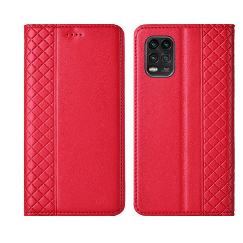 Xiaomi Mi 10 Lite用手帳型 レザーケース スタンド カバー L01 Xiaomi レッド