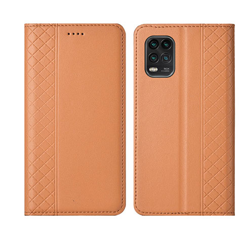 Xiaomi Mi 10 Lite用手帳型 レザーケース スタンド カバー L01 Xiaomi オレンジ