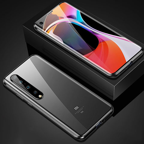 Xiaomi Mi 10 Pro用ケース 高級感 手触り良い アルミメタル 製の金属製 360度 フルカバーバンパー 鏡面 カバー M02 Xiaomi ブラック