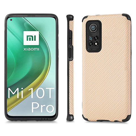 Xiaomi Mi 10T Pro 5G用極薄ソフトケース シリコンケース 耐衝撃 全面保護 マグネット式 バンパー S01D Xiaomi ゴールド