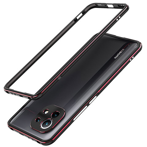 Xiaomi Mi 11 Lite 5G NE用ケース 高級感 手触り良い アルミメタル 製の金属製 バンパー カバー T02 Xiaomi レッド