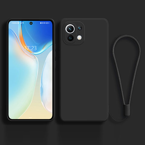 Xiaomi Mi 11 Lite 5G NE用360度 フルカバー極薄ソフトケース シリコンケース 耐衝撃 全面保護 バンパー C02 Xiaomi ブラック