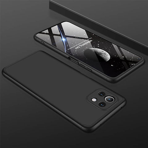 Xiaomi Mi 11 Lite 5G NE用ハードケース プラスチック 質感もマット 前面と背面 360度 フルカバー P01 Xiaomi ブラック