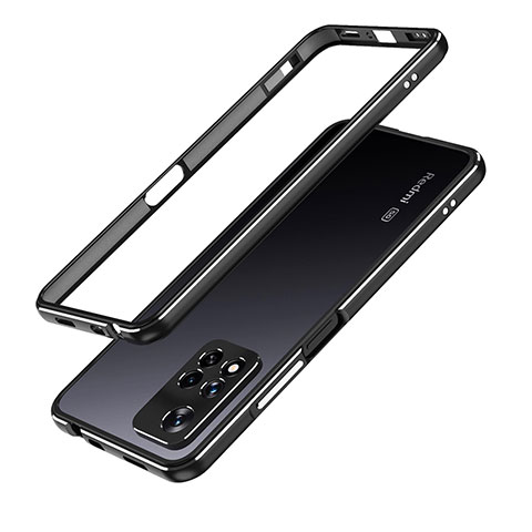 Xiaomi Mi 11i 5G (2022)用ケース 高級感 手触り良い アルミメタル 製の金属製 バンパー カバー Xiaomi ブラック
