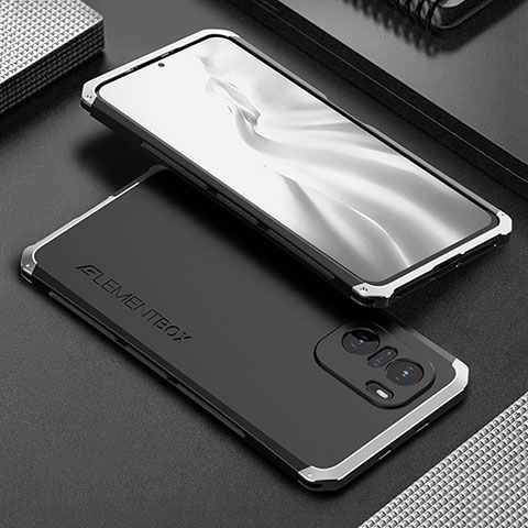 Xiaomi Mi 11i 5G用360度 フルカバー ケース 高級感 手触り良い アルミメタル 製の金属製 Xiaomi シルバー・ブラック