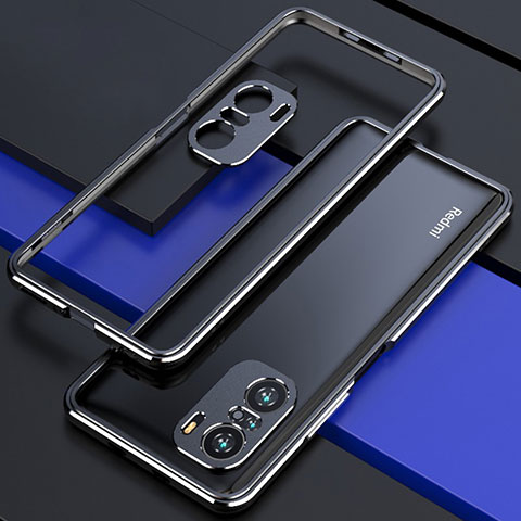 Xiaomi Mi 11i 5G用ケース 高級感 手触り良い アルミメタル 製の金属製 バンパー カバー S01 Xiaomi ブラック