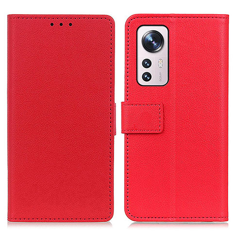 Xiaomi Mi 12 5G用手帳型 レザーケース スタンド カバー M08L Xiaomi レッド