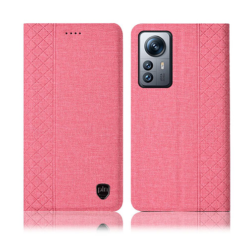 Xiaomi Mi 12 5G用手帳型 布 スタンド H14P Xiaomi ピンク