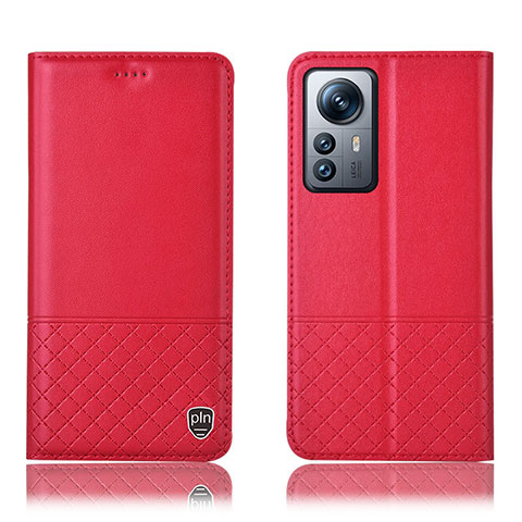 Xiaomi Mi 12 5G用手帳型 レザーケース スタンド カバー H11P Xiaomi レッド