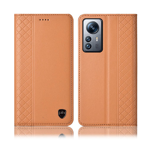 Xiaomi Mi 12 Lite 5G用手帳型 レザーケース スタンド カバー H10P Xiaomi オレンジ