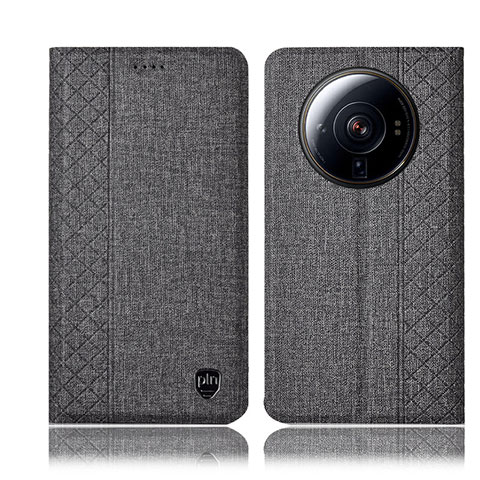 Xiaomi Mi 12 Ultra 5G用手帳型 布 スタンド H14P Xiaomi グレー