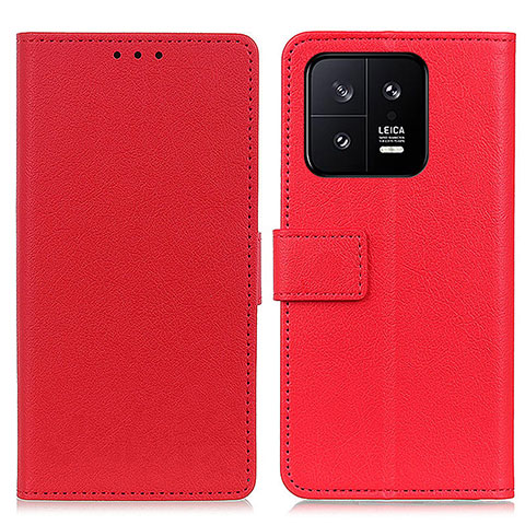 Xiaomi Mi 13 5G用手帳型 レザーケース スタンド カバー M08L Xiaomi レッド