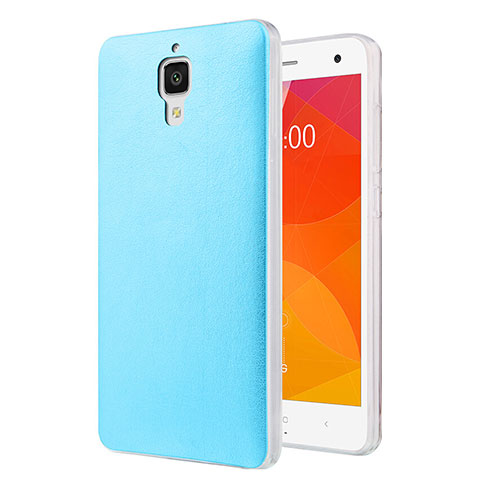 Xiaomi Mi 4用ハードケース プラスチック レザー柄 Xiaomi ブルー