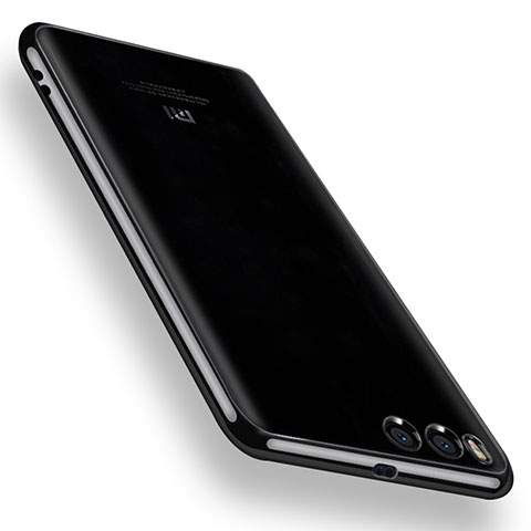 Xiaomi Mi 6用極薄ソフトケース シリコンケース 耐衝撃 全面保護 クリア透明 H02 Xiaomi ブラック