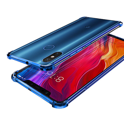 Xiaomi Mi 8用極薄ソフトケース シリコンケース 耐衝撃 全面保護 クリア透明 H04 Xiaomi ネイビー