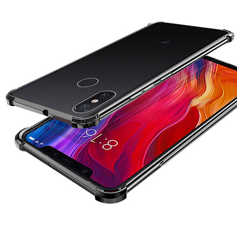 Xiaomi Mi 8用極薄ソフトケース シリコンケース 耐衝撃 全面保護 クリア透明 H04 Xiaomi ブラック