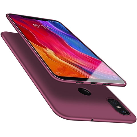 Xiaomi Mi 8用極薄ソフトケース シリコンケース 耐衝撃 全面保護 S05 Xiaomi パープル