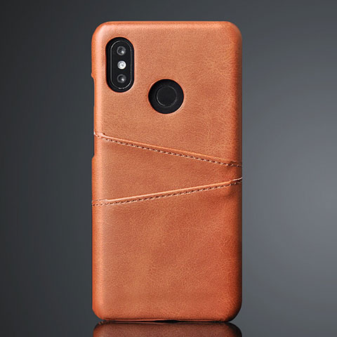 Xiaomi Mi 8用ケース 高級感 手触り良いレザー柄 S02 Xiaomi ブラウン