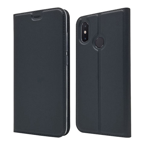 Xiaomi Mi 8用手帳型 レザーケース スタンド カバー L04 Xiaomi ブラック