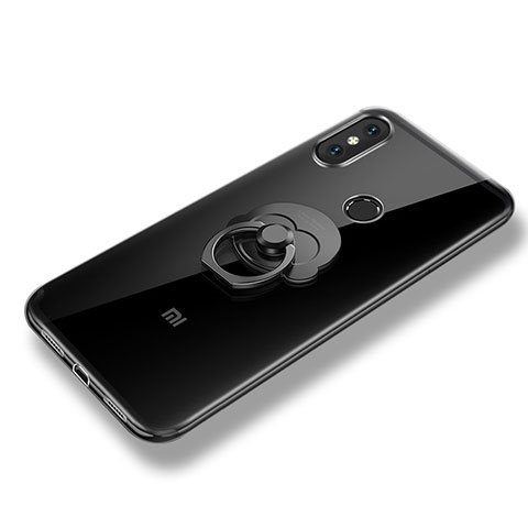 Xiaomi Mi 8 SE用極薄ソフトケース シリコンケース 耐衝撃 全面保護 アンド指輪 バンパー Xiaomi クリア