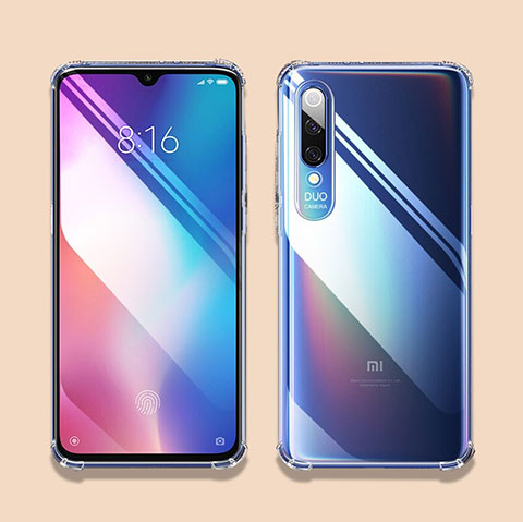 Xiaomi Mi 9用極薄ソフトケース シリコンケース 耐衝撃 全面保護 クリア透明 T07 Xiaomi クリア