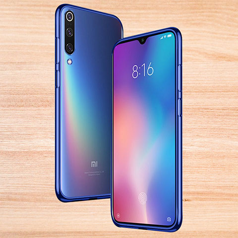 Xiaomi Mi 9用極薄ソフトケース シリコンケース 耐衝撃 全面保護 クリア透明 T17 Xiaomi ネイビー