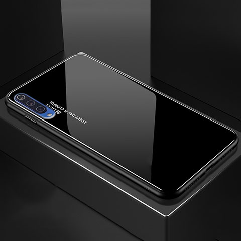 Xiaomi Mi 9 Lite用ハイブリットバンパーケース プラスチック 鏡面 虹 グラデーション 勾配色 カバー Xiaomi ブラック