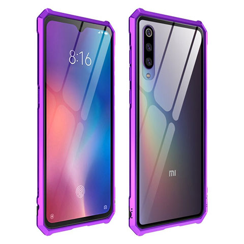 Xiaomi Mi 9 Pro用ハイブリットバンパーケース クリア透明 プラスチック 鏡面 カバー Xiaomi パープル