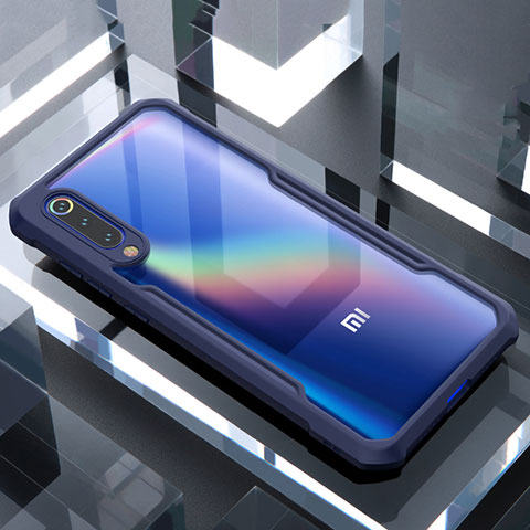 Xiaomi Mi 9 Pro用ハイブリットバンパーケース クリア透明 プラスチック 鏡面 カバー M02 Xiaomi ネイビー