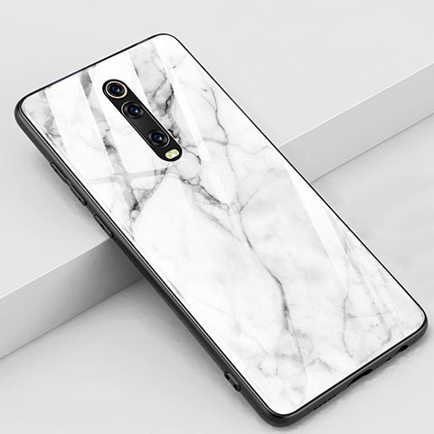 Xiaomi Mi 9T用ハイブリットバンパーケース プラスチック パターン 鏡面 カバー K01 Xiaomi ホワイト