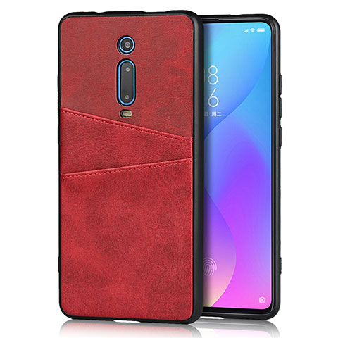 Xiaomi Mi 9T用ケース 高級感 手触り良いレザー柄 R03 Xiaomi レッド